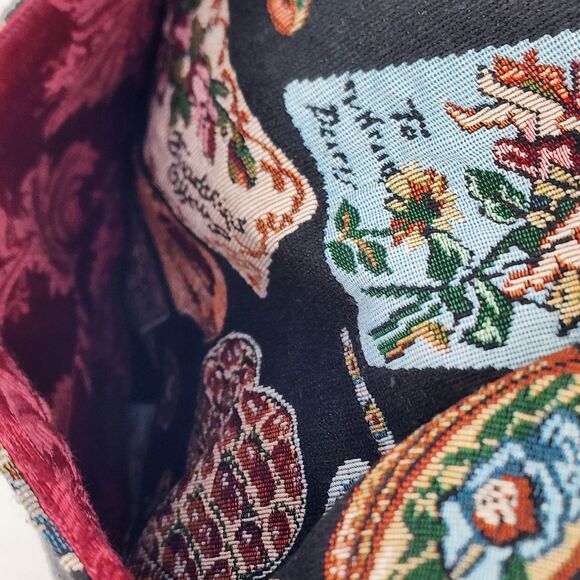 Handmade Cupid Love Tapestry Black Large Weekender Tote Bag - Picture 8 of 13